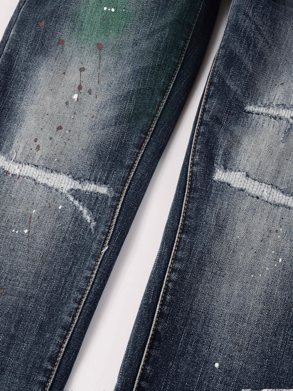 Dark Blue Classic Paint Jeans