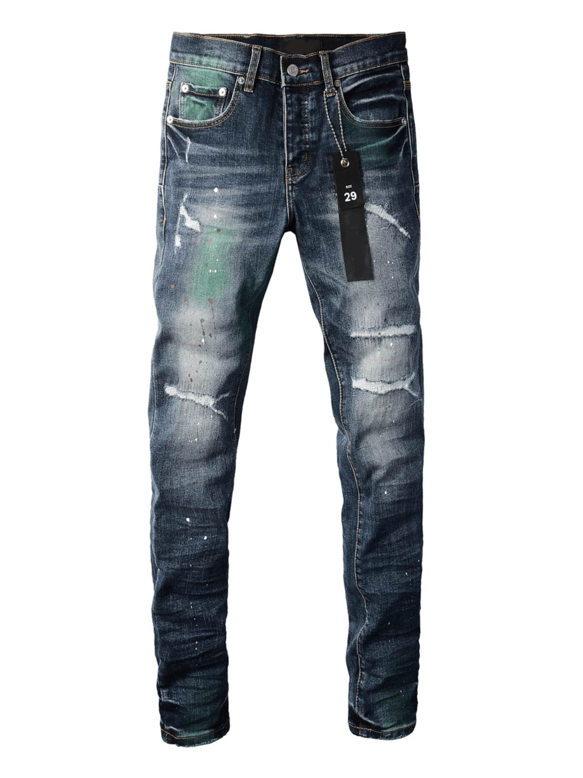 Dark Blue Classic Paint Jeans