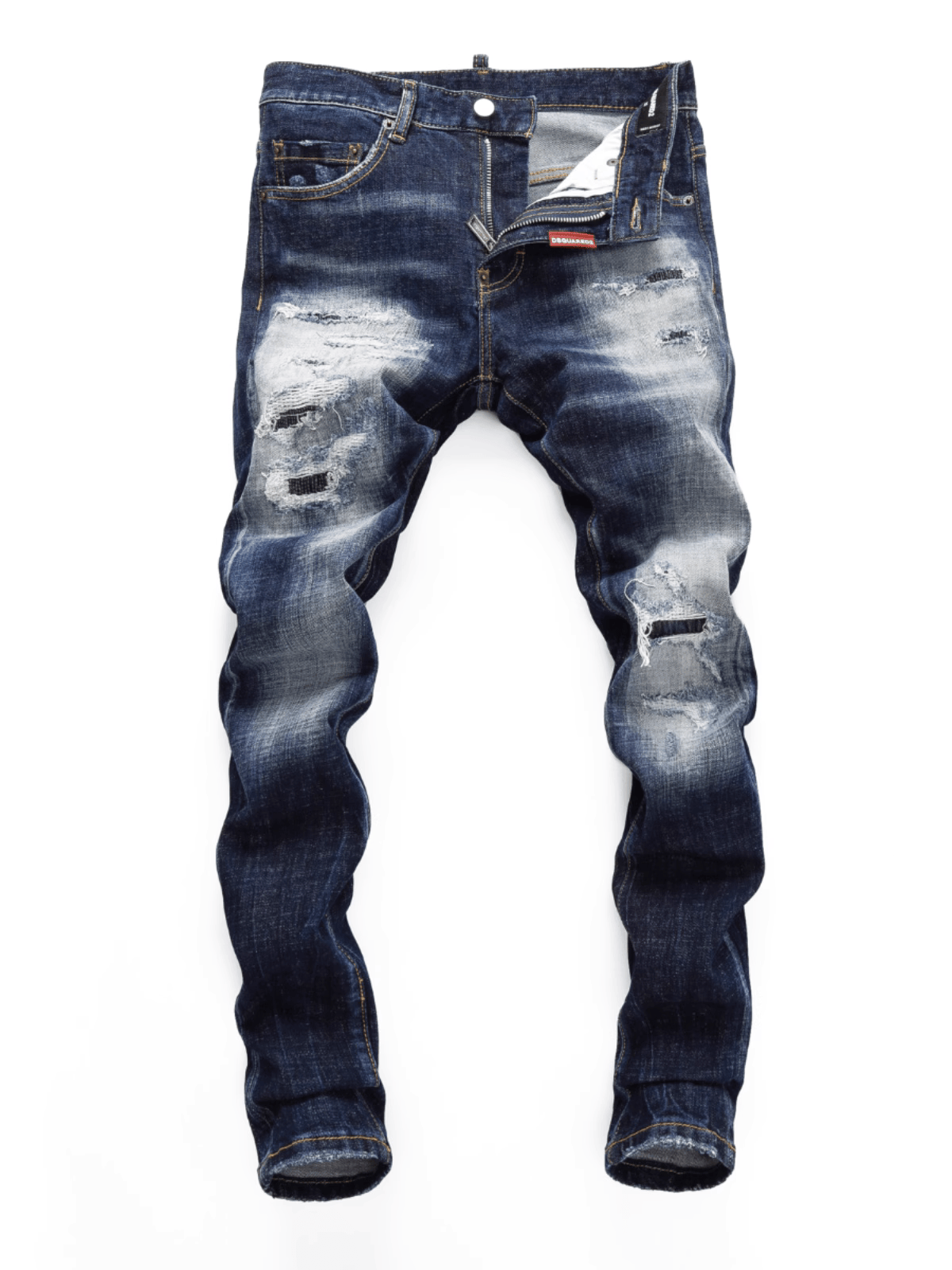Blue & White Ripped Jeans