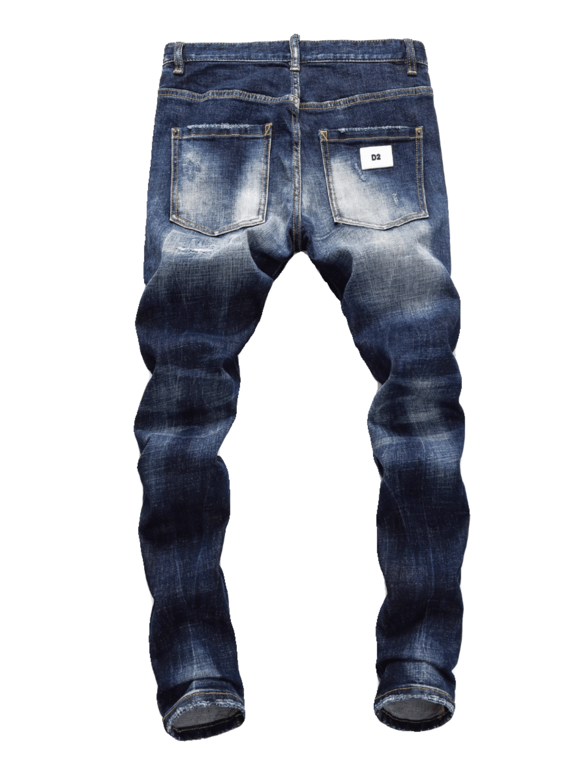 Blue & White Ripped Jeans