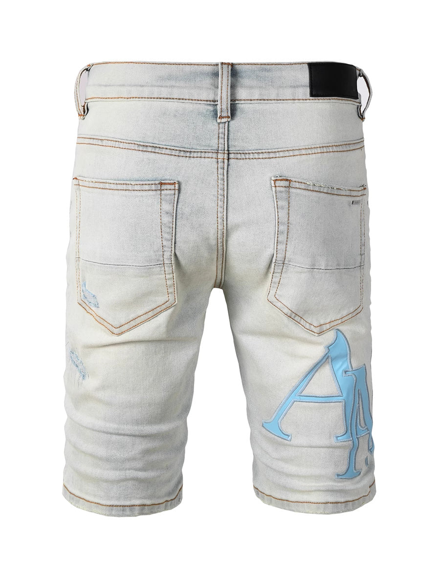 White Ripped Writing Jeans