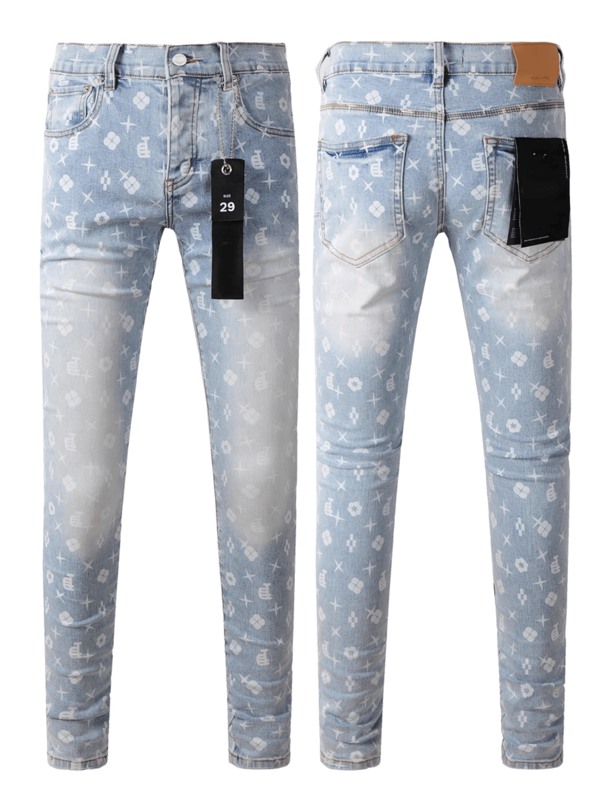 White Creative Paint Jeans