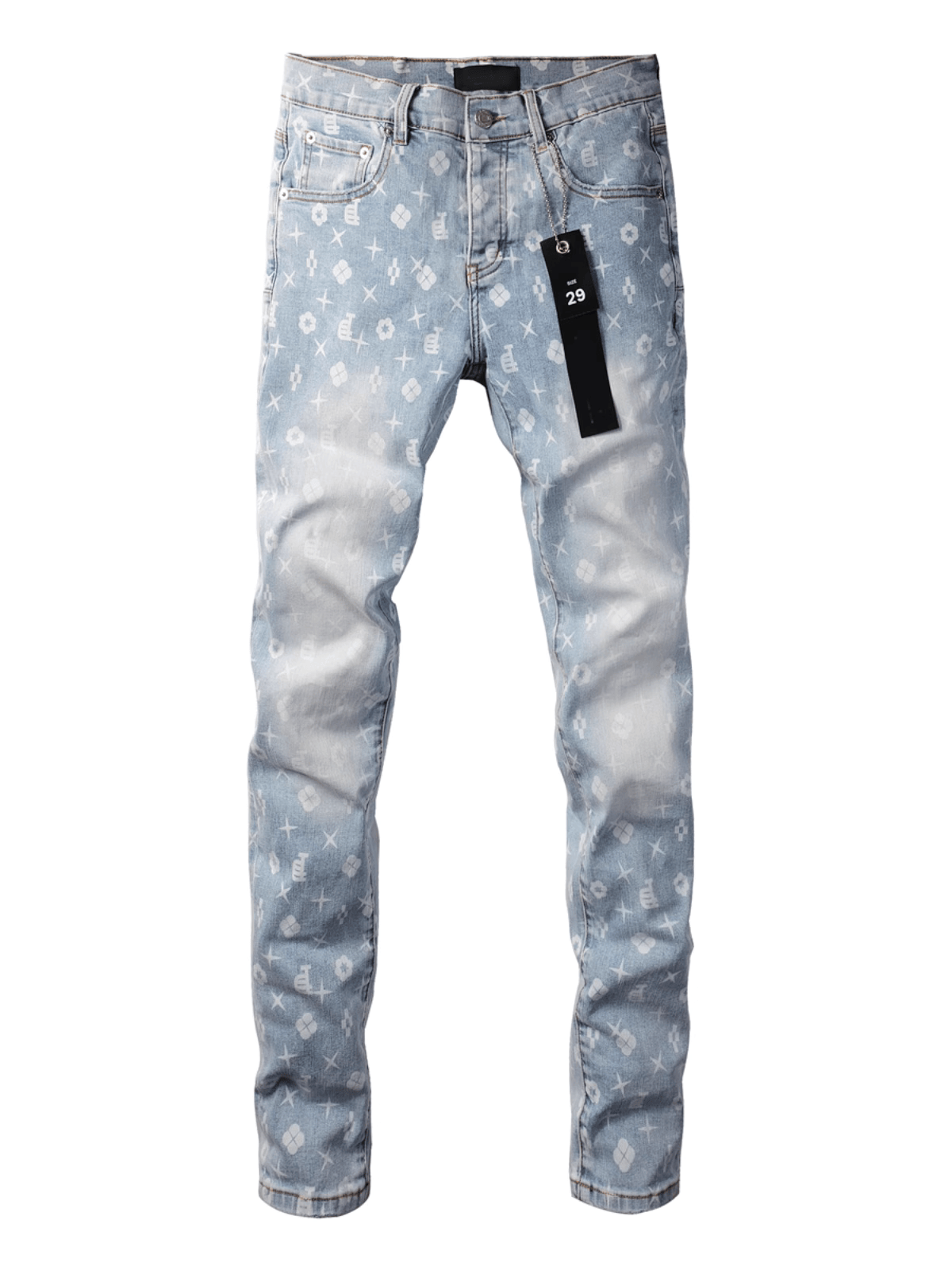 White Creative Paint Jeans