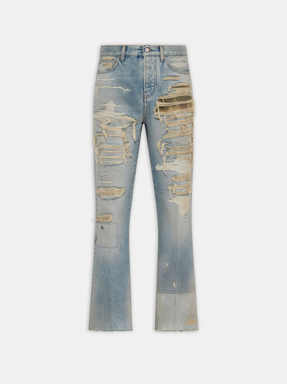 CAMO REPAIR BOOT CUT JEAN - Mist Indigo