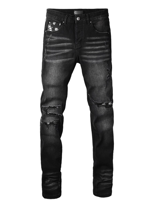 Black Writing Classic Jeans