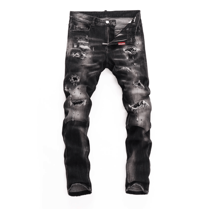 Black Grey Ripped Jeans