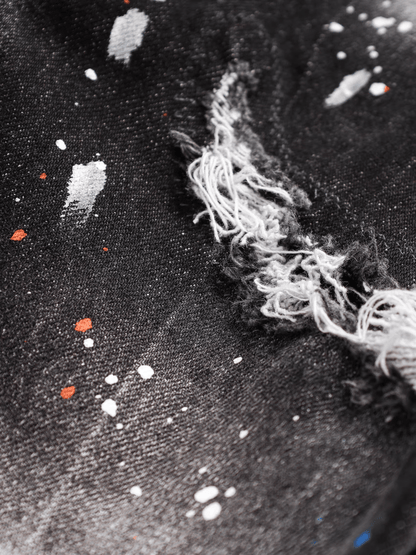 Black Gray Paint Jeans
