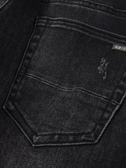Black Ripped Patch Jeans