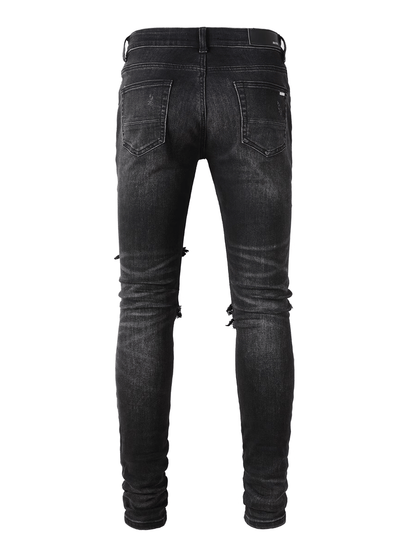 Black Ripped Patch Jeans