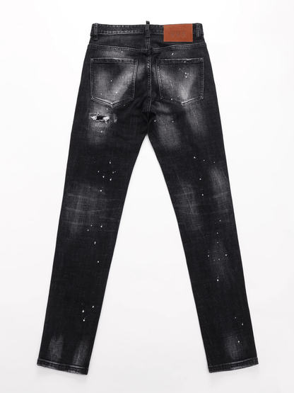 Black Gray Washed Classic Jeans