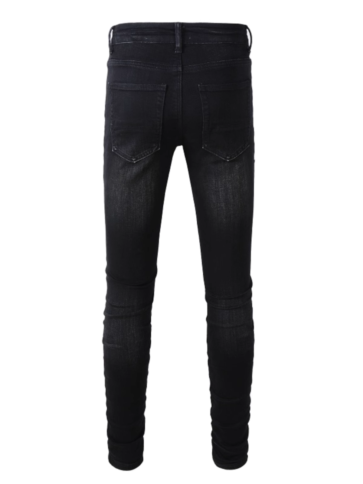 Black Ripped White Patch Jeans