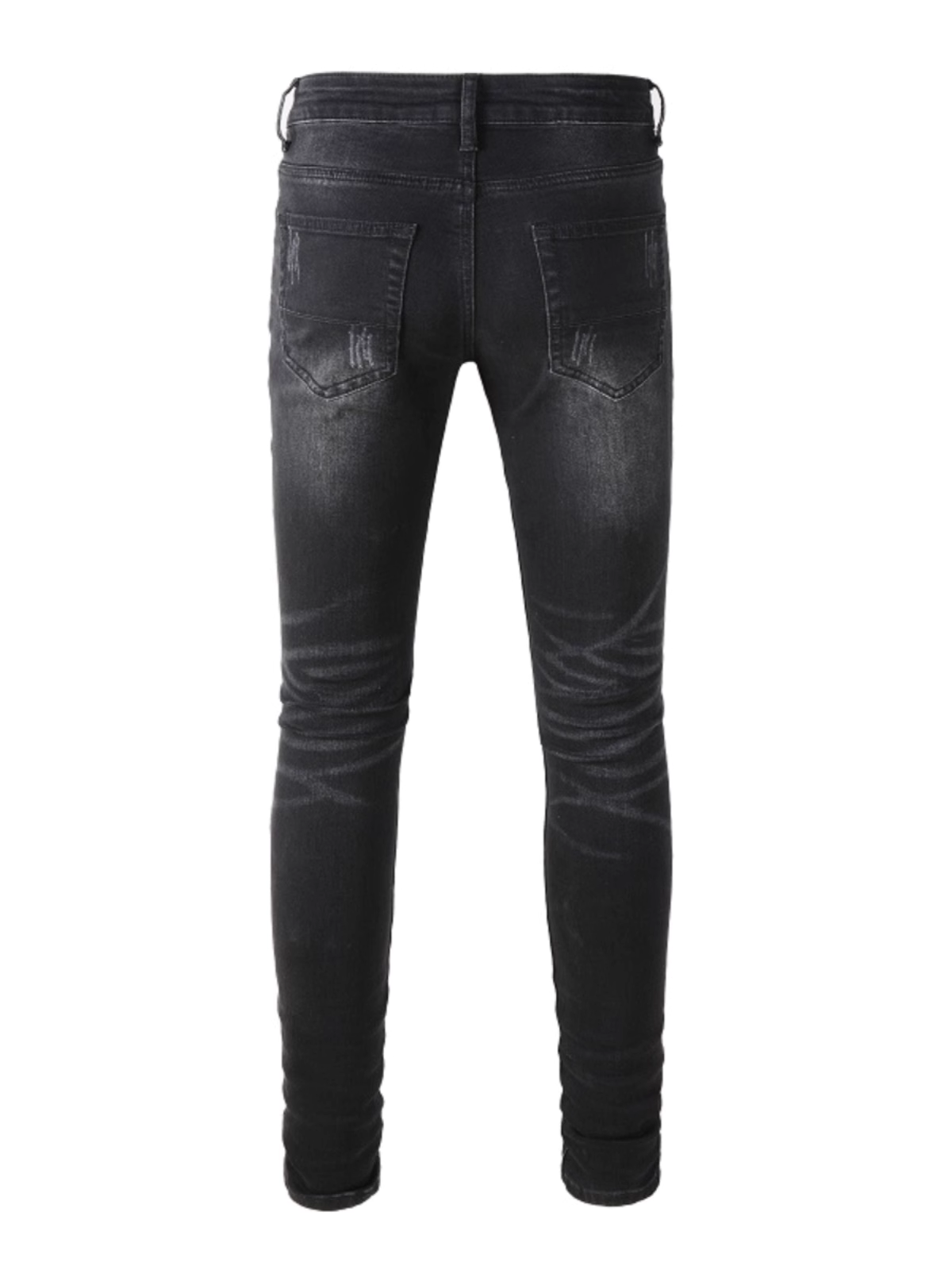 Black Ripped White Patch Jeans