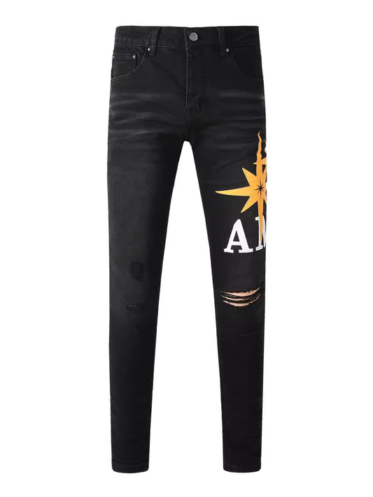 Black Writing Classic Jeans