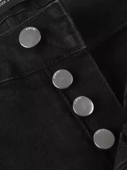 Black Writing Classic Jeans