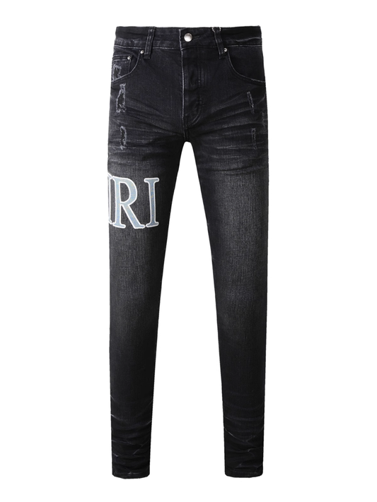 Black Writing Jeans
