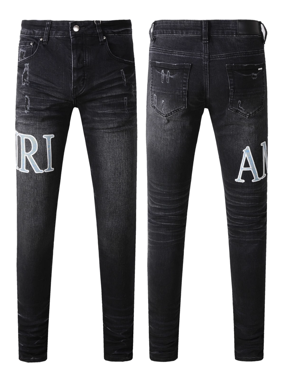 Black Writing Jeans