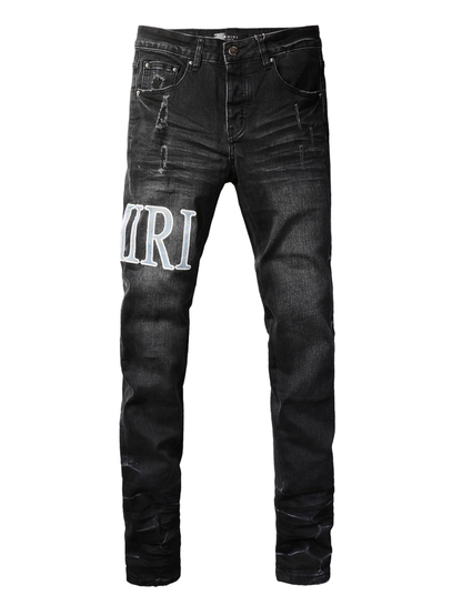 Black Writing Jeans