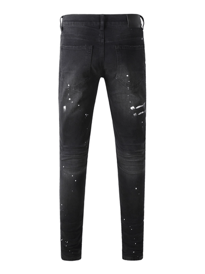 Black Splash Paint Jeans