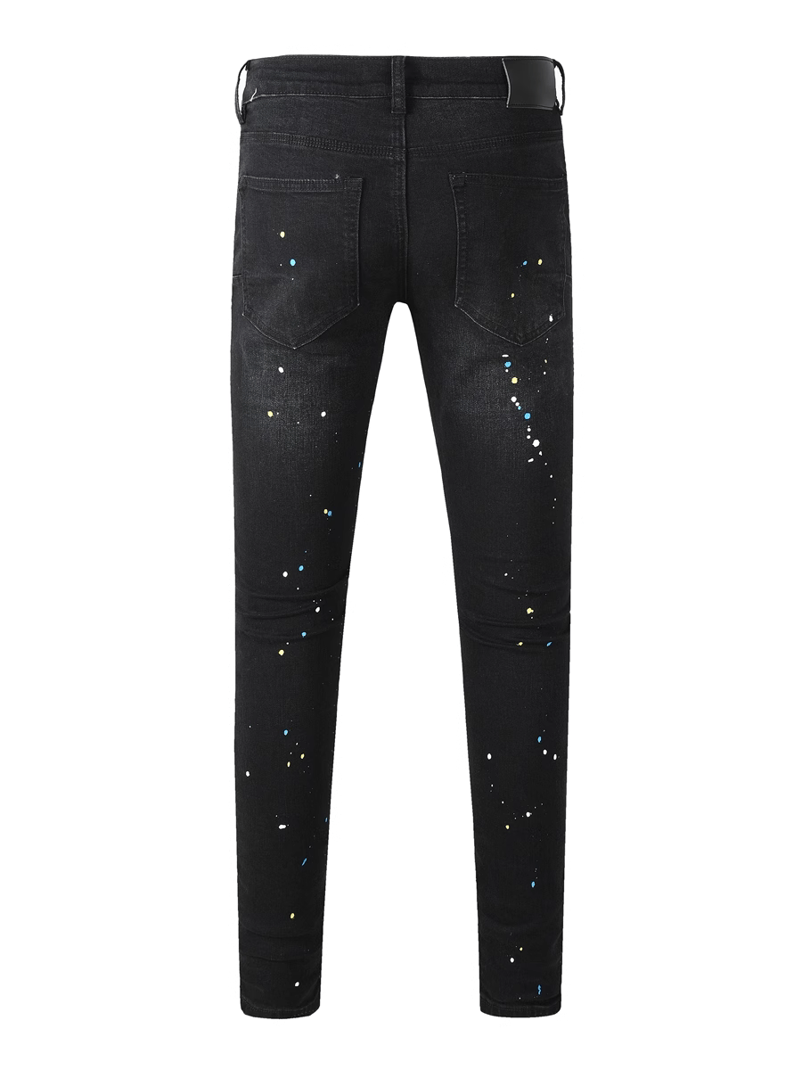 Black Paint Patch Jeans