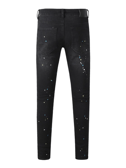 Black Paint Patch Jeans