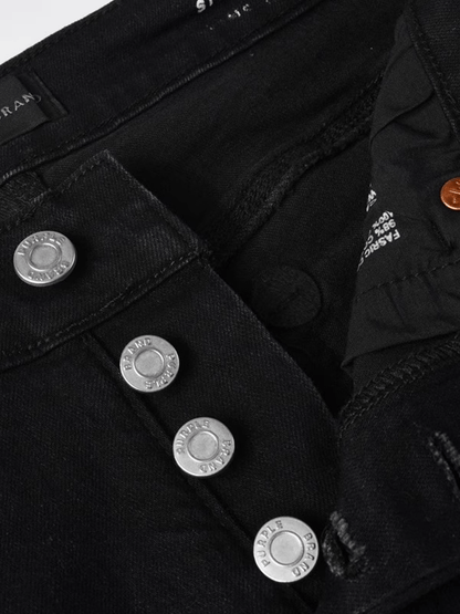 Black Paint Patch Jeans