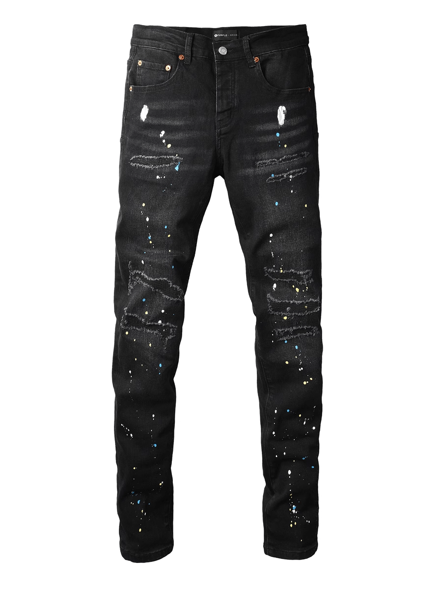 Black Paint Patch Jeans