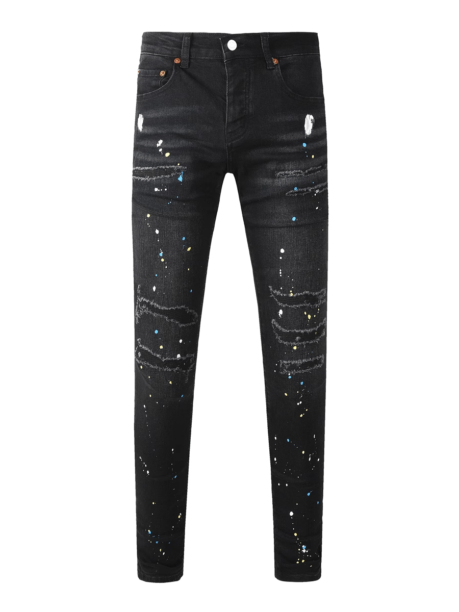 Black Paint Patch Jeans