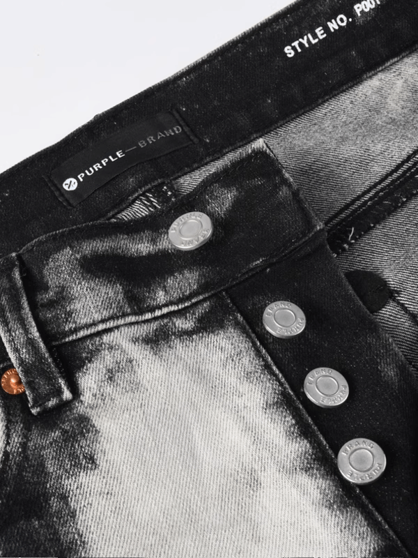 Black Graphic Paint Jeans