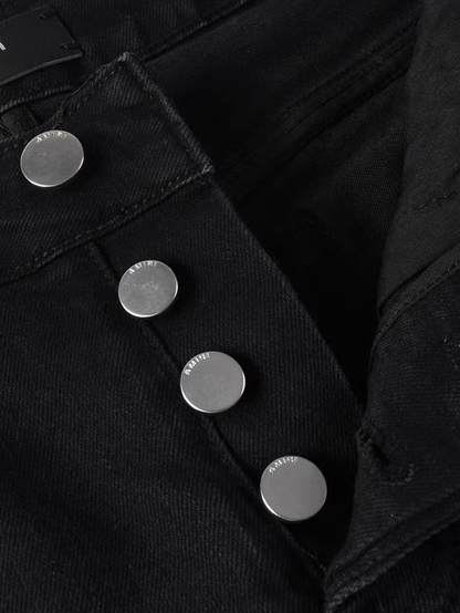 Black Blue Patch Jeans