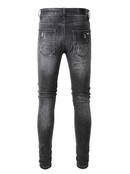 Black Washed Ripped Jeans