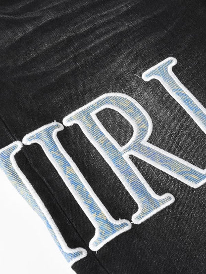 Black Classic Writing Jeans