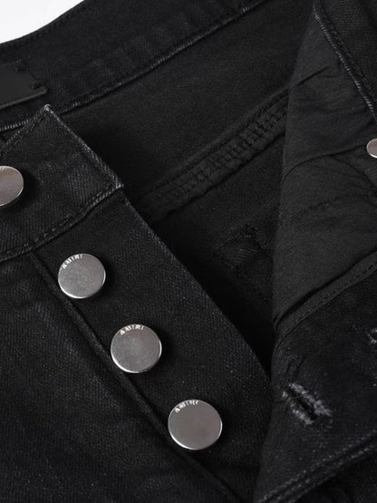 Black Classic Writing Jeans