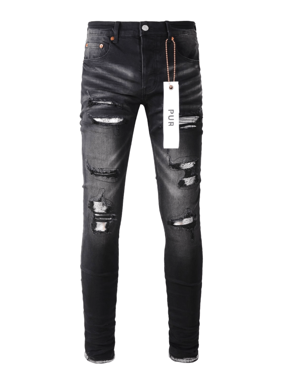 Black White Patch Jeans