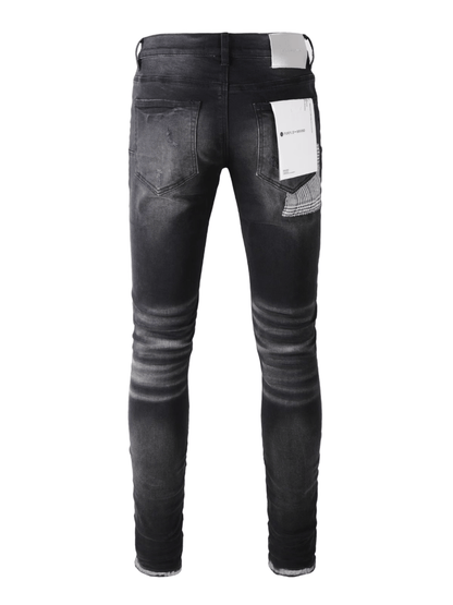Black White Patch Jeans