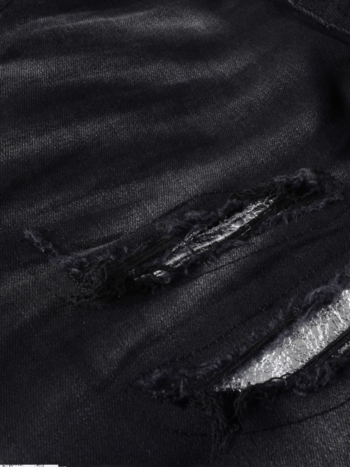 Black White Patch Jeans