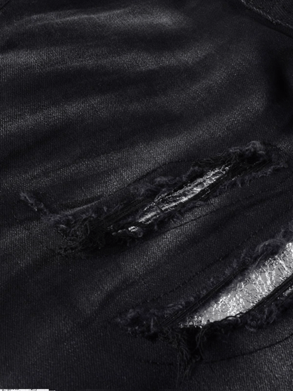 Black White Patch Jeans