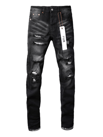 Black White Patch Jeans