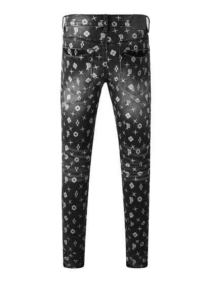 Black Classic Graphic Jeans