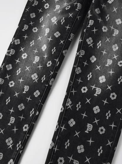 Black Classic Graphic Jeans