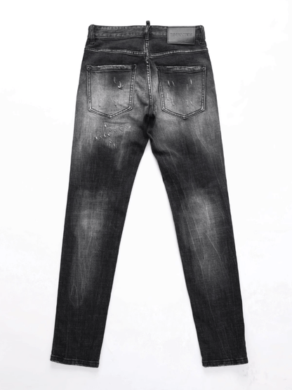 Black Gray Patch Jeans