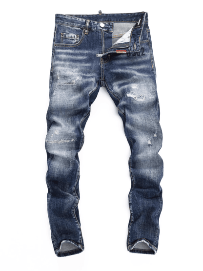 Blue Washed Patch Jeans