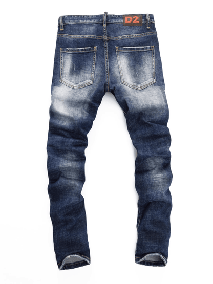 Blue White Ripped Jeans