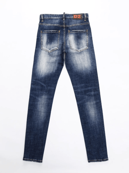 Blue White Ripped Jeans