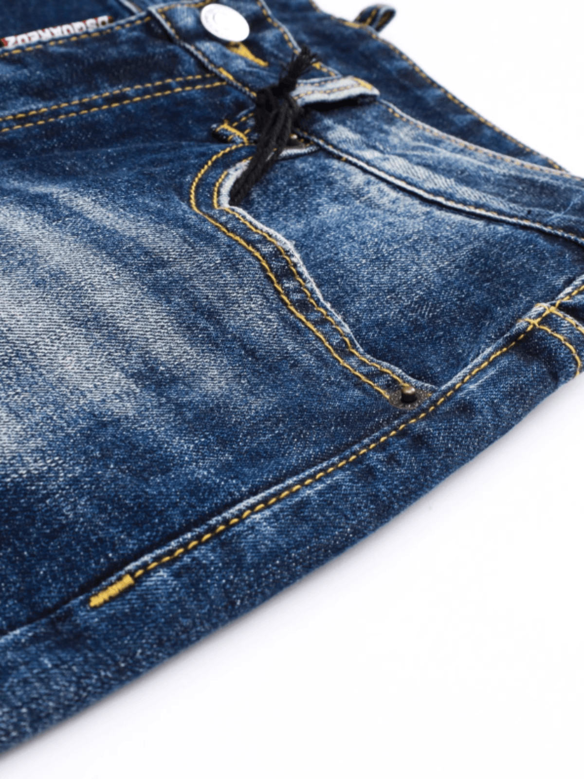 Blue Denim Patch Jeans