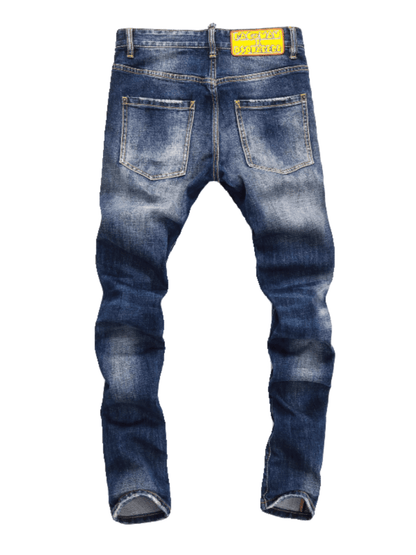 Blue Denim Patch Jeans