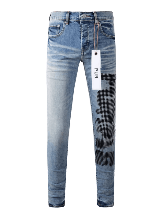 Blue Washed Writing Jeans