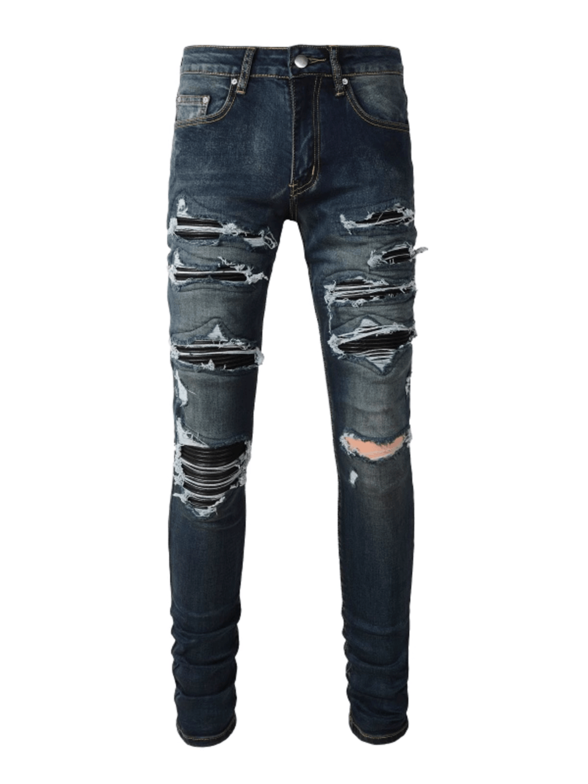 Navy Blue Patch Jeans