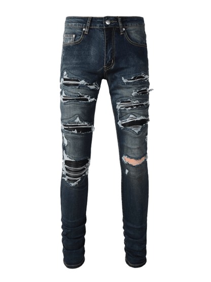 Navy Blue Patch Jeans