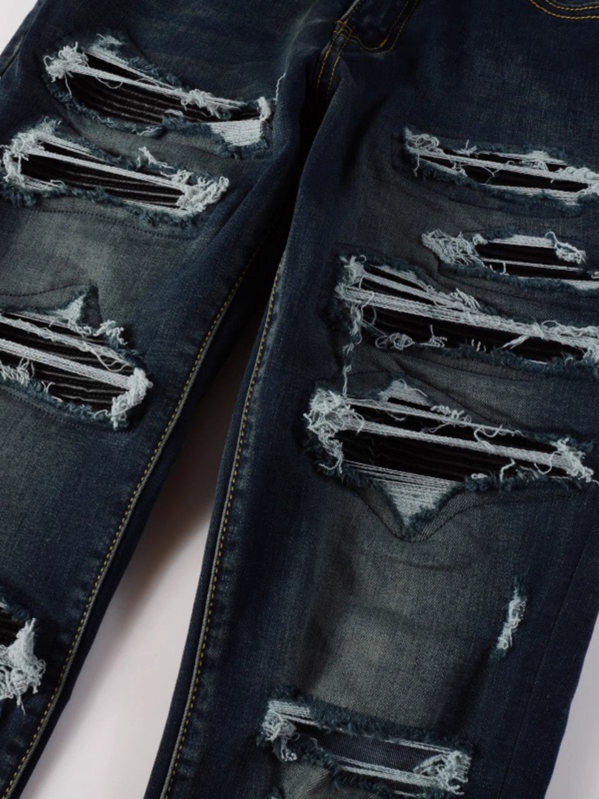 Navy Blue Patch Jeans