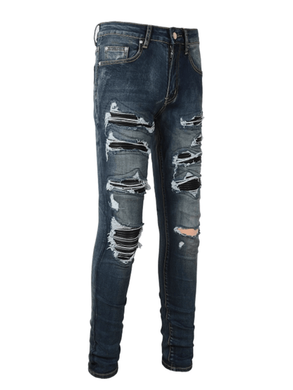 Navy Blue Patch Jeans